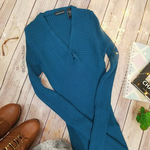 Moda International Dresses & Skirts - Victoria's Secret Teal Sweater Dress Moda International Dresses & Skirts - Victoria's Secret Teal Sweater Dress